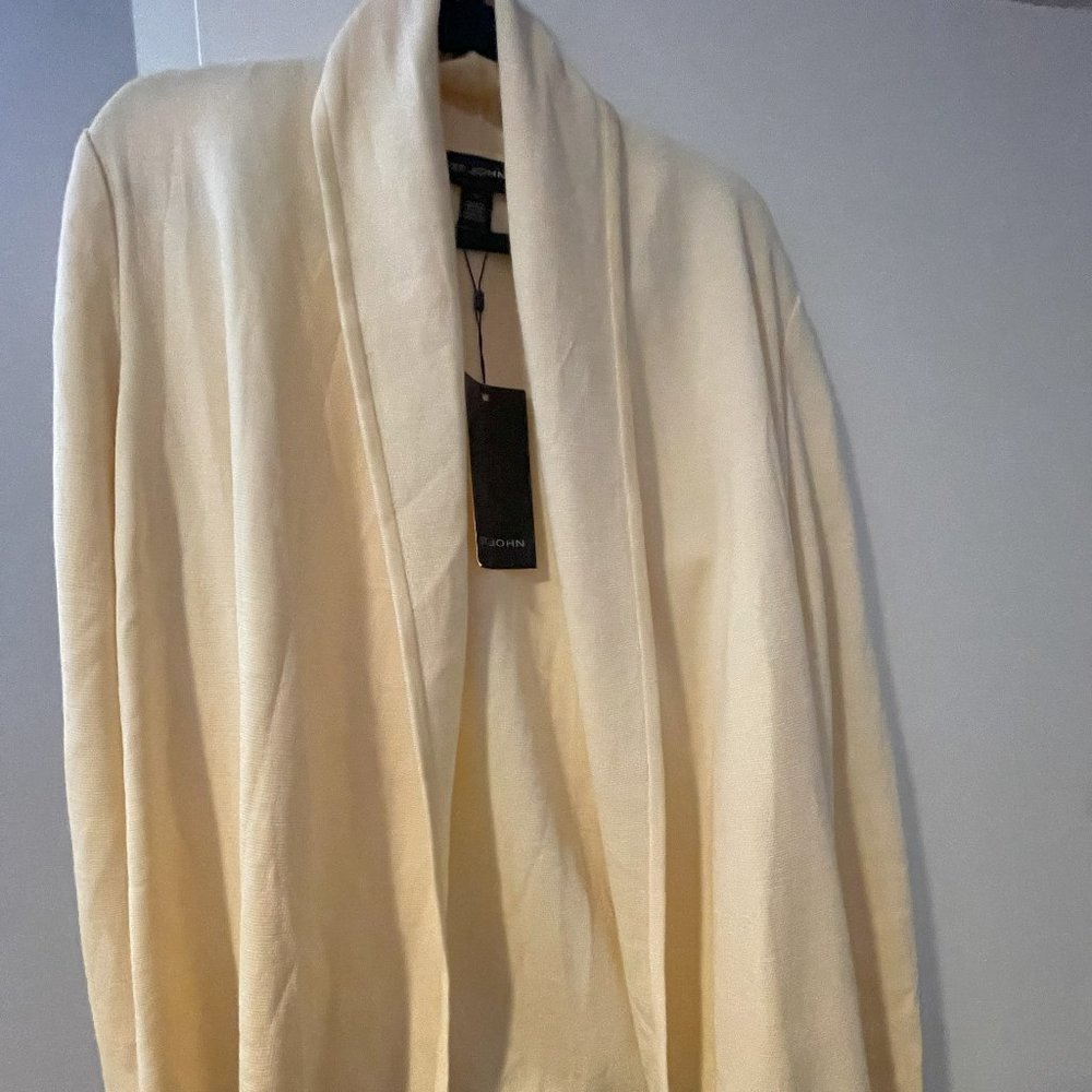 St. John Chiffon Yellow Cardigan size M NWT